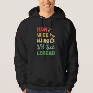Veste À Capuche Maman Femme Hero Vet Tech Légende vétérinaire