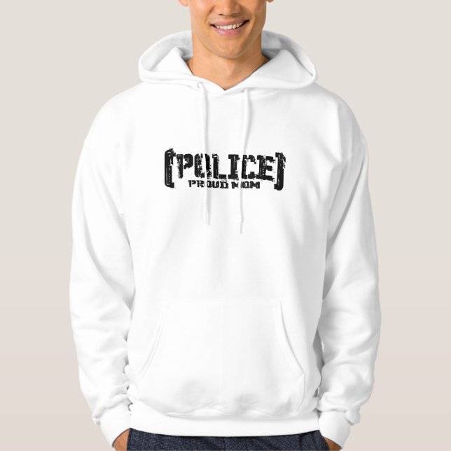Veste À Capuche Maman fière - POLICE déchirée en lambeaux (Devant)