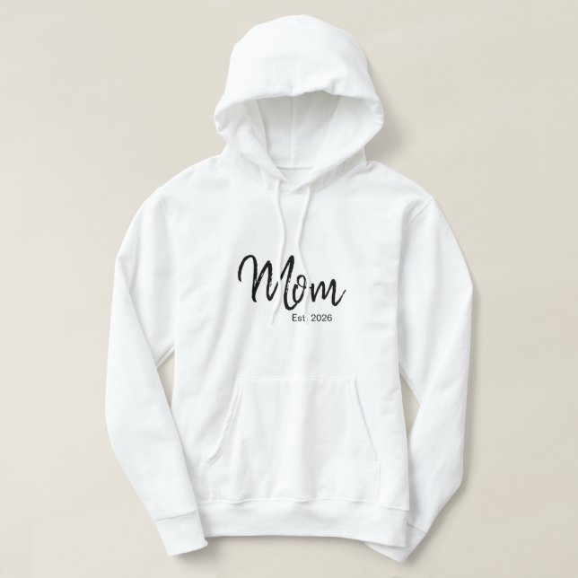 Veste À Capuche Maman Script Établie Noir (Design devant)