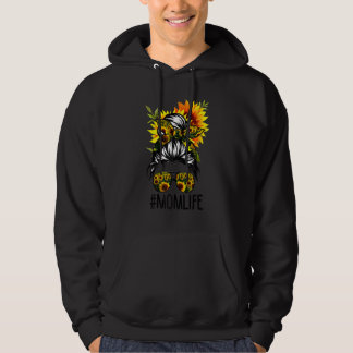 Veste À Capuche Maman Vie Messy Cheveux Bun Tournesol Femmes Mère