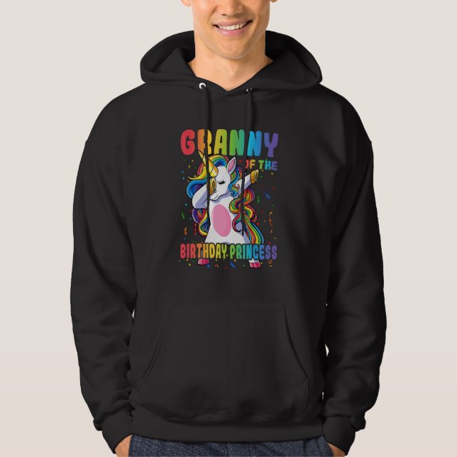 Veste À Capuche Mamie De L'Anniversaire Princesse Dabbing Unicorn  (Devant)