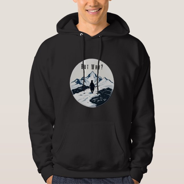 Veste À Capuche Manchot Mais Pourquoi ? – Badge Mème Existentiel (Devant)