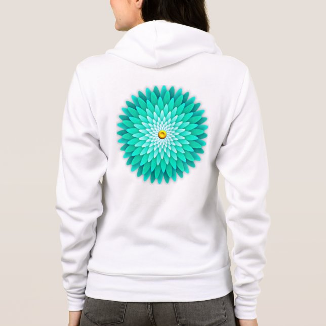 Veste À Capuche Mandala Fleur Bleue-68566 (Dos)