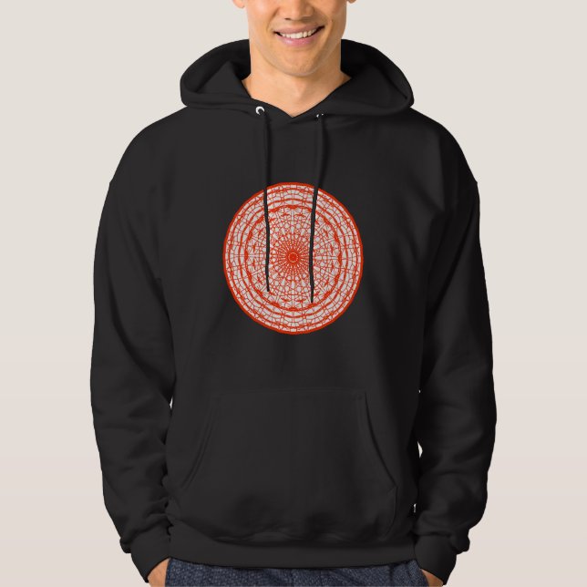 Veste À Capuche Mandala Orange Et Blanc (Devant)