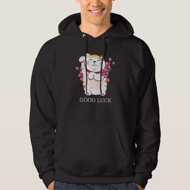 Veste À Capuche Maneki Neko Bonne Chance Bonne Chat (Devant)