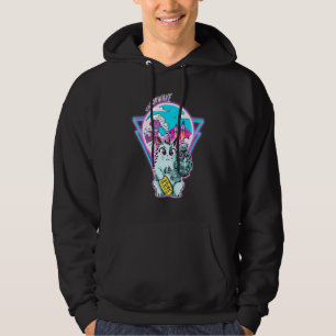 Veste À Capuche Maneki-Neko Cyberpunk Chat Avec Vapeur Vave