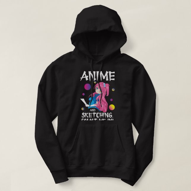 Veste À Capuche Manga Otaku japonais drôle Juste une fille Anime S (Design devant)