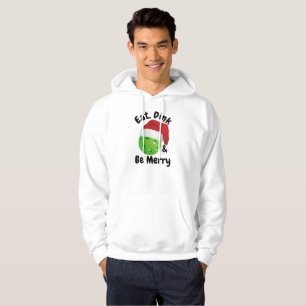 Veste À Capuche Mange, Dink et Be Joyeux Noël Pickleball Père Noël
