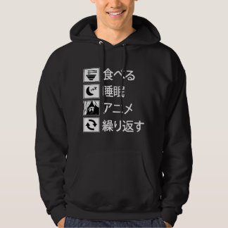 Veste À Capuche Manger Dormir Anime Répéter Écriture de l'enseigne
