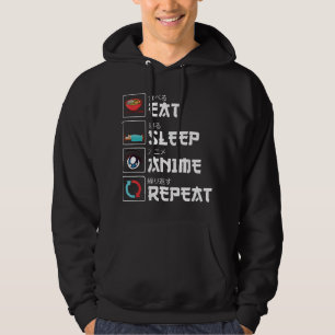 Veste À Capuche Manger Dormir Anime Répéter Manga Drôle Otaku Fill