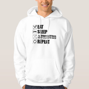 Veste À Capuche Manger. Dormir. Antiquités. Recommencer