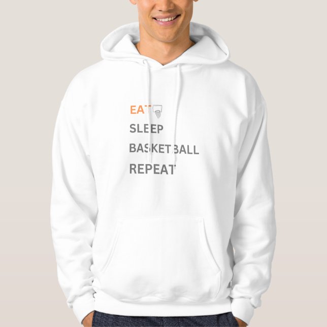 Veste À Capuche manger dormir basket répéter (Devant)