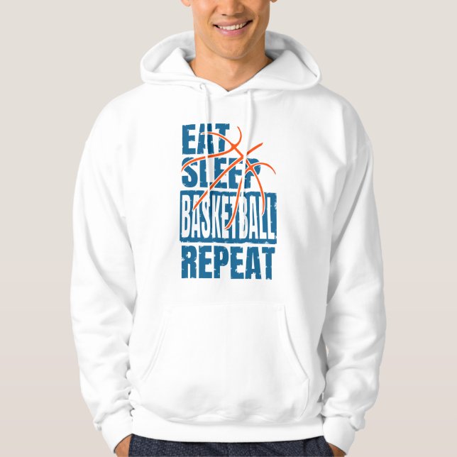 VESTE À CAPUCHE MANGER DORMIR BASKETBALL RÉPÉTER (Devant)