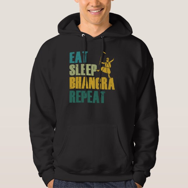 Veste À Capuche Manger Dormir Bhangra Répéter Drôle Danse Punjabi (Devant)