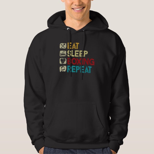 Veste À Capuche Manger Dormir Boxe Répéter Homme de Boxe Gants de  (Devant)