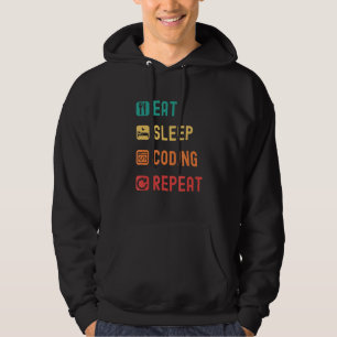 Veste À Capuche Manger dormir coder répéter avec cases à cocher co
