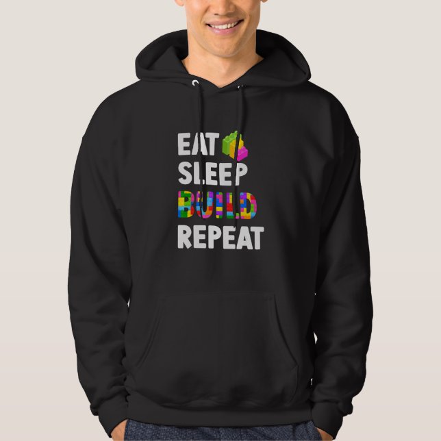 Veste À Capuche Manger Dormir Construire Répéter Maître Constructe (Devant)