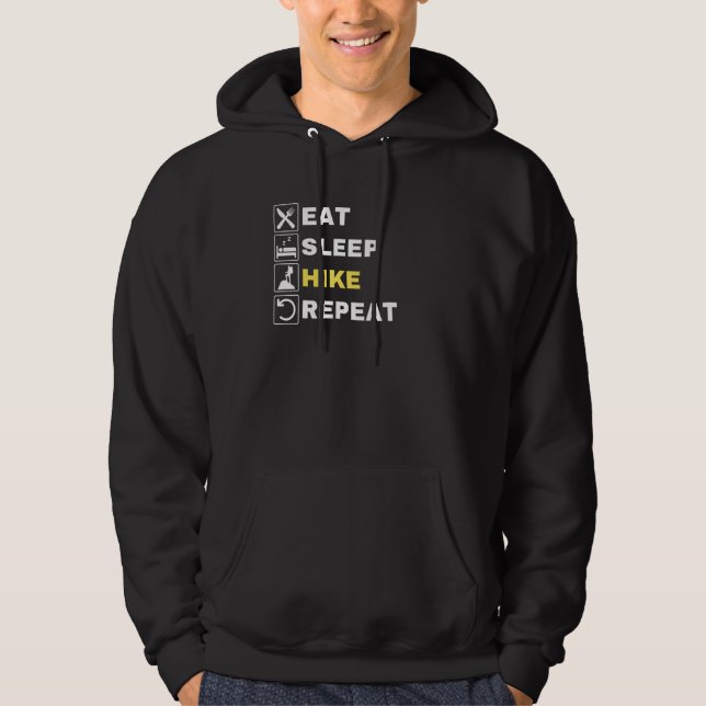 Veste À Capuche Manger Dormir Randonnée Répéter    Randonnée  Rand (Devant)