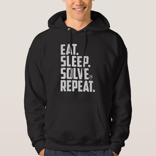 Veste À Capuche Manger Dormir Résoudre Répéter Vitesse Cube Cube C (Devant)