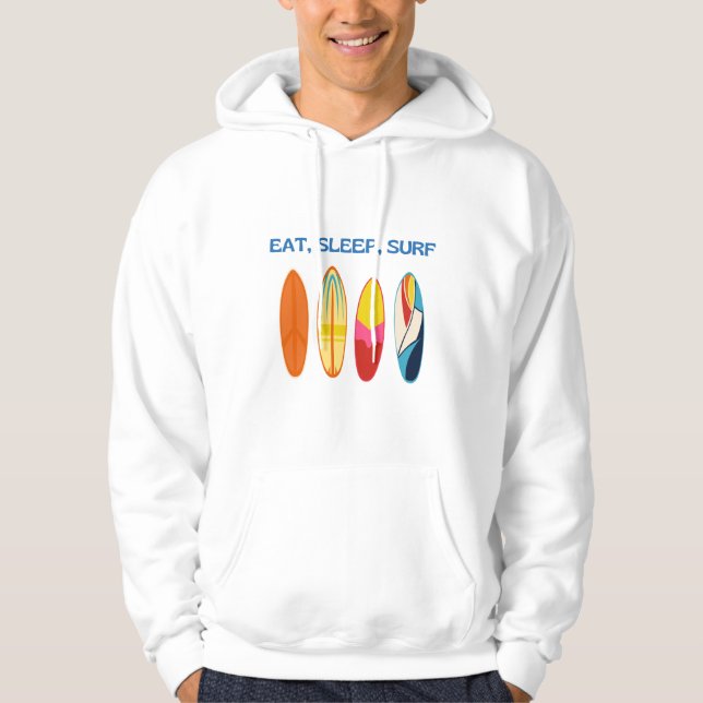 Veste À Capuche Manger, Dormir, Surf, Répéter - Vie de plage (Devant)