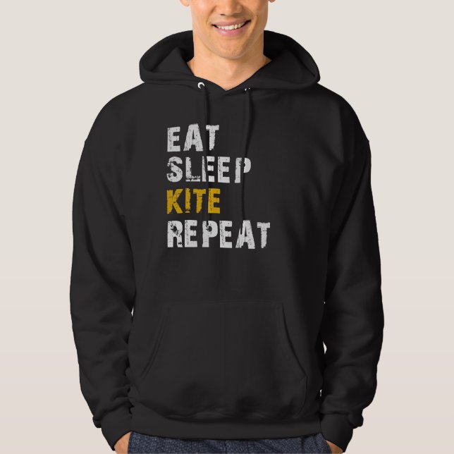 Veste À Capuche manger le kite de sommeil répéter (Devant)