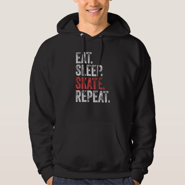Veste À Capuche Manger Patinage de sommeil Répéter Patinage de gla (Devant)