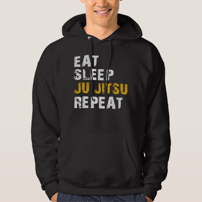 Veste À Capuche manger sommeil ju jitsu répéter (Devant)