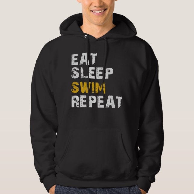 Veste À Capuche manger sommeil nager répéter (Devant)