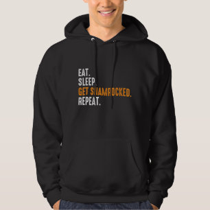 Veste À Capuche Manger Sommeil Obtenir Shamrocca Répéter Funny St 