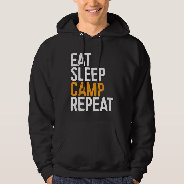 Veste À Capuche Mangez le camp de sommeil Répéter le camping drôle (Devant)