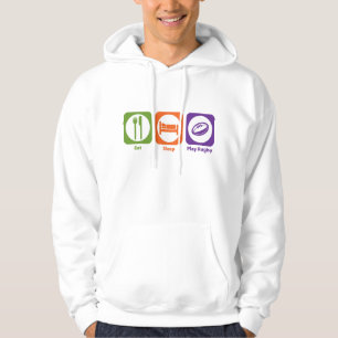 Veste À Capuche Mangez le rugby de jeu de sommeil
