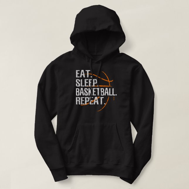 Veste À Capuche Mangez Sleep Basketball Répéter - Cadeau Pour Bask (Design devant)