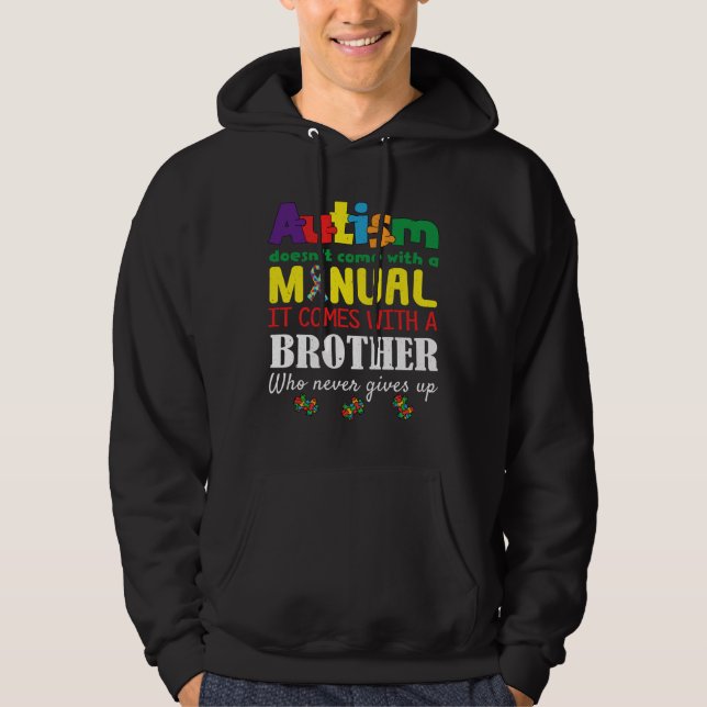 Veste À Capuche Manuel Brother Puzzle Sensibilisation sur l'autism (Devant)