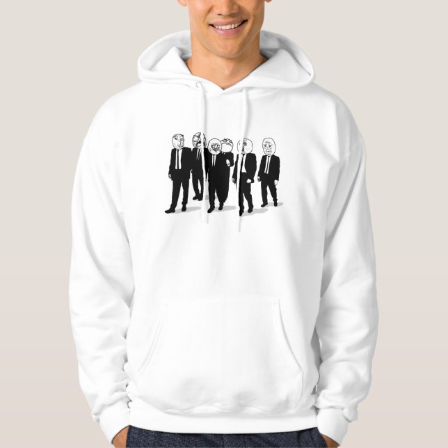 Veste À Capuche marche comique de visages de meme de rage. je (Devant)