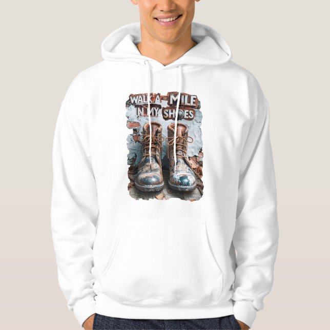 Veste À Capuche Marcher à un kilomètre dans mes chaussures - Inspi (Devant)