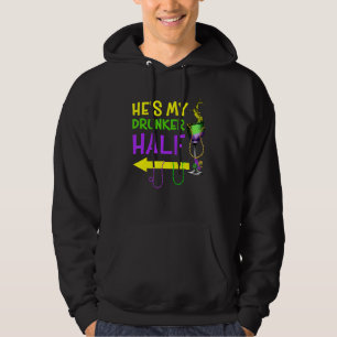 Veste À Capuche Mardi Gras Il est ma moitié bourrée couple assorti