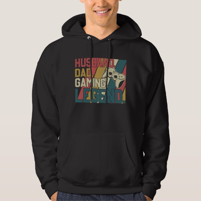 Veste À Capuche mari papa légende du gaming (Devant)