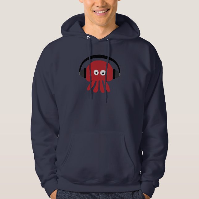 Veste À Capuche Marine géniale Hoody de méduses du DJ de rouge (Devant)
