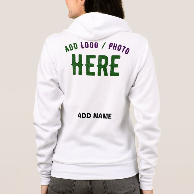 VESTE À CAPUCHE MARQUE BLANCHE MODERNE ET PERSONNALISABLE VÉRIFIÉE (Dos)