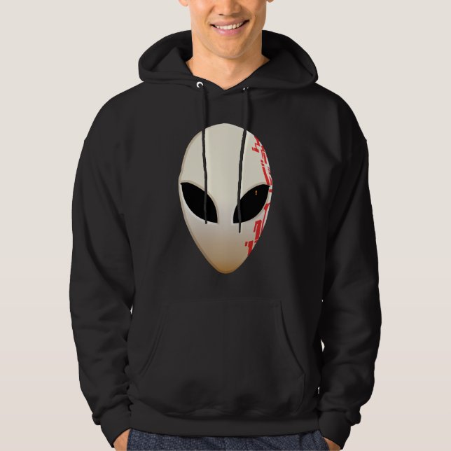 Veste À Capuche Masque Alien avec Marquages Futuristes (Devant)