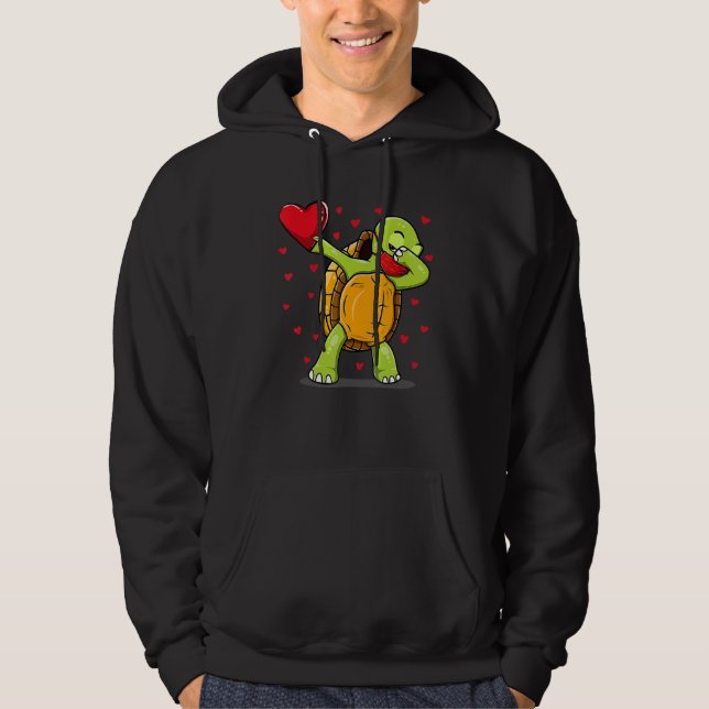 Veste À Capuche Masque de Tortue Dabbing Danse Dab Saint-Valentin  (Devant)
