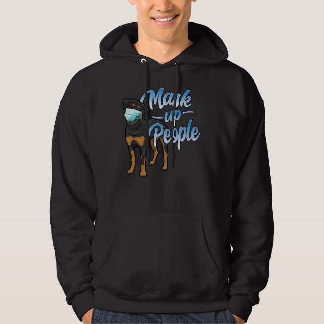 Veste À Capuche Masque de visage du chien Rottweiler (Devant)