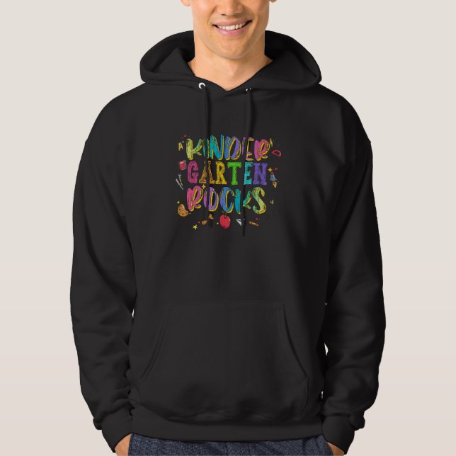 Veste À Capuche Maternelle Rocks Professeur Élève Mignon Retour À  (Devant)