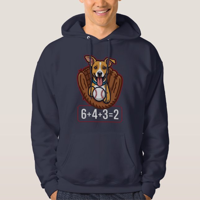 Veste À Capuche math de double jeu de baseball de chien (Devant)