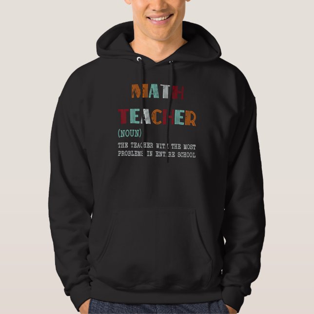 Veste À Capuche Math Enseignant Définition Journée de l'enseignant (Devant)