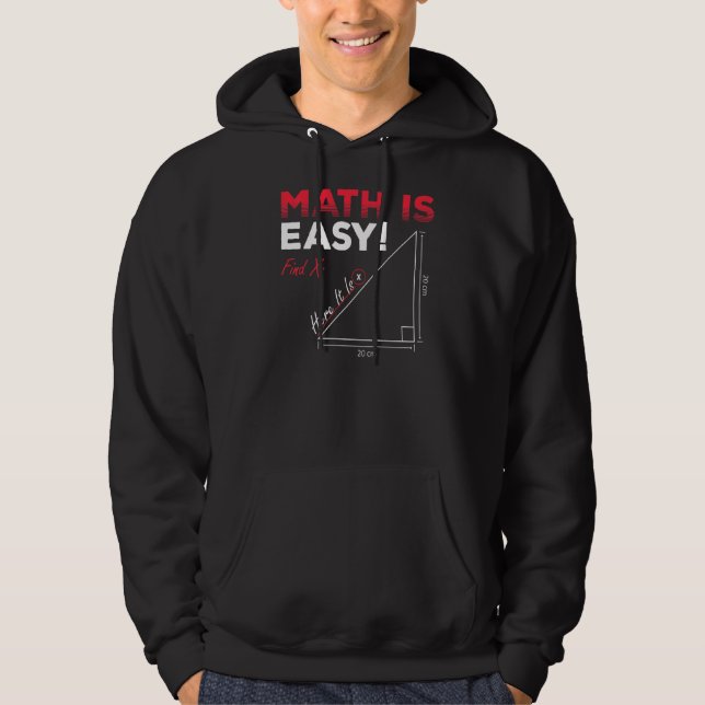 Veste À Capuche Math Est Facile Trouver X Ici C'Est Geometry Math  (Devant)