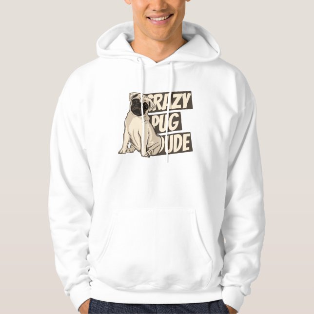 Veste À Capuche Mec pug fou (Devant)