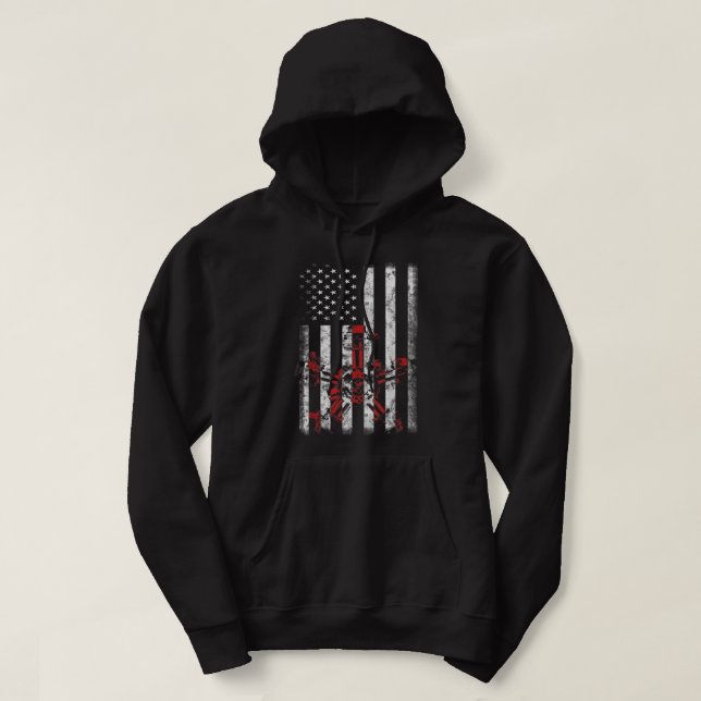 Veste À Capuche Mécanicien de voiture de muscle à piston de drapea (Design devant)