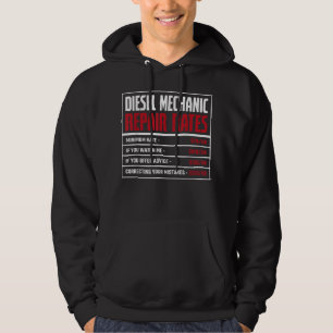 Veste À Capuche Mécanicien diesel, Tarifs de réparation