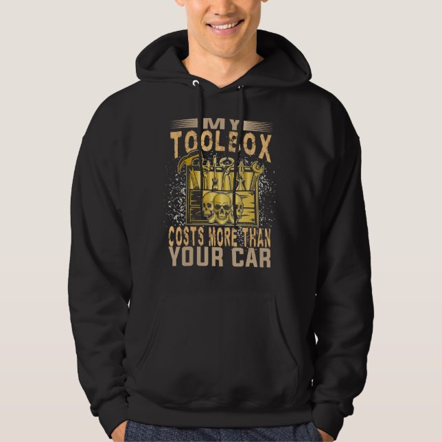 Veste À Capuche Mécanique Voiture Guy Ma Boîte À Outils Coûte Plus (Devant)